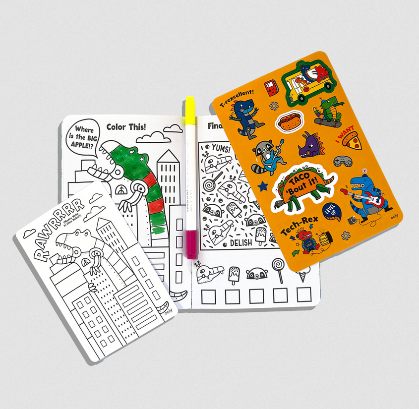 Let's Go! Activity & Coloring Kit - Robo Dinos