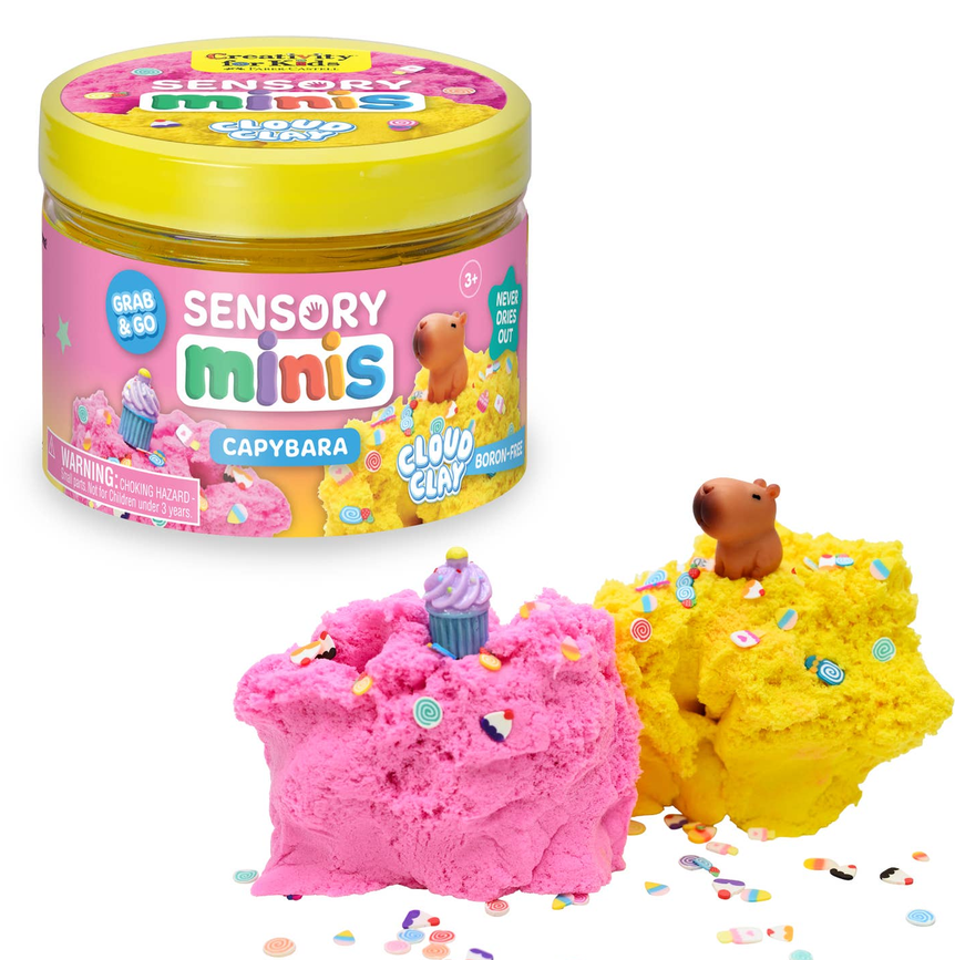 Sensory Mini Play Kit Jar with Cloud Clay: Capybara