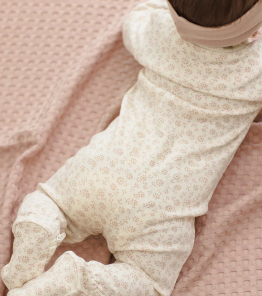 ZIP LONGSLEEVE SLEEPER FOOTIE DITSY