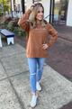 "Mama" Nursing Sweatshirt - Camel Brown