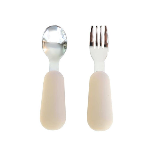Stainless Steel & Silicone Silverware-Almond