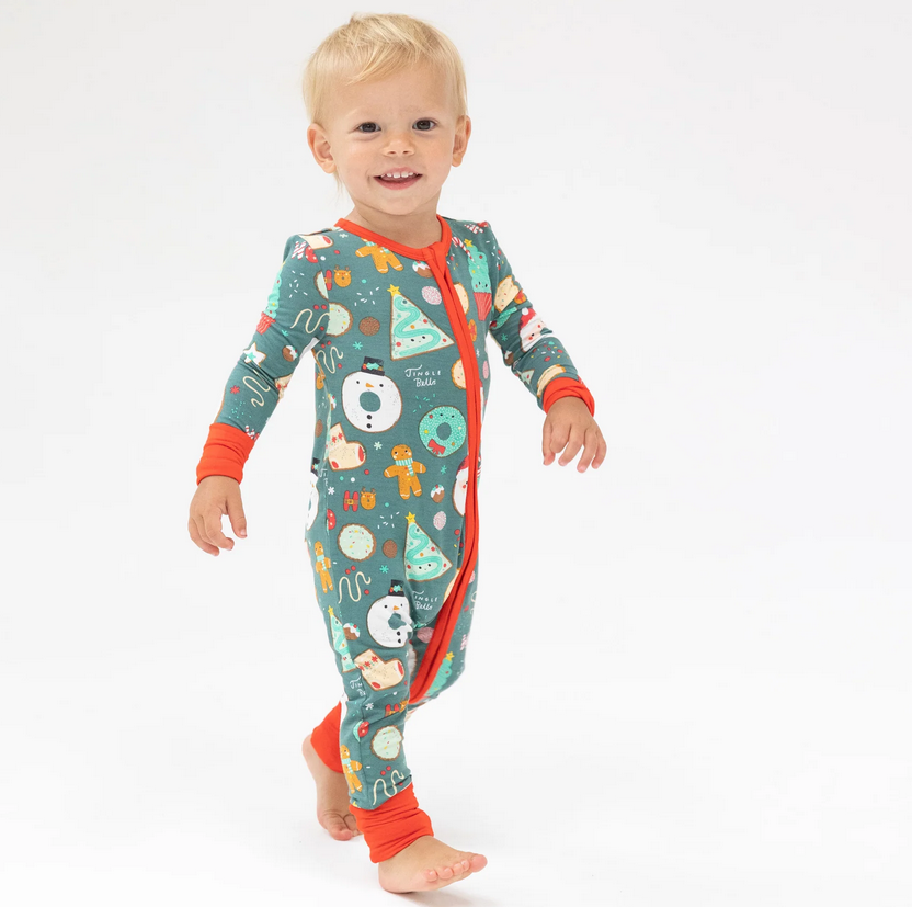 Christmas Treats 2 Way Zipper Romper Pajamas