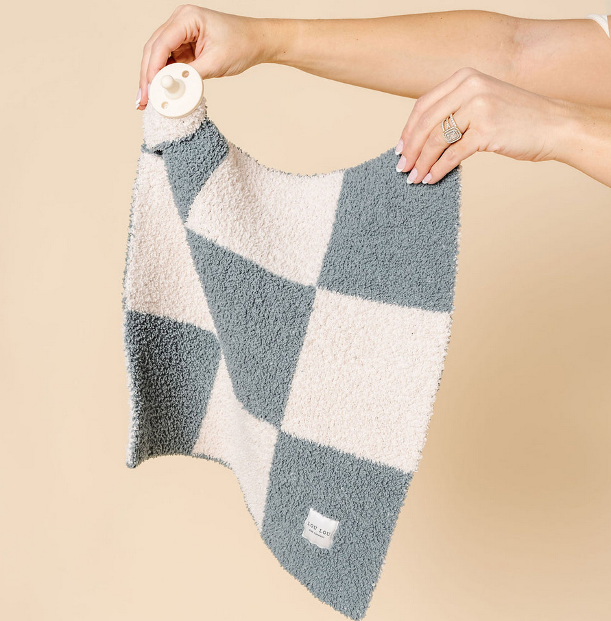 Chenille Blanket - Ocean Check - Mini/Lovey