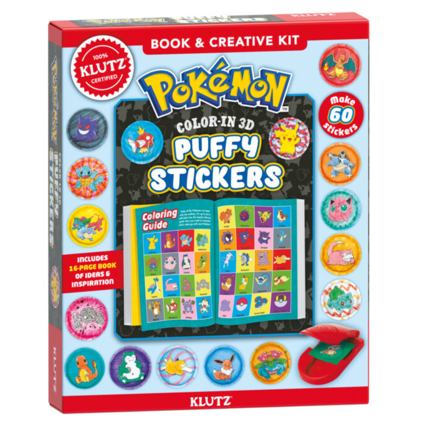 POKEMON COLOR IN 3D  PUFFY STICKERS