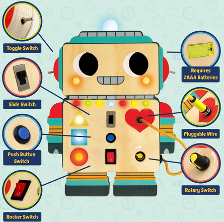 Blinkity Bot Light Up Busy Board for Toddlers