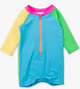 *Neon Color Block  One Piece Rash Guard
