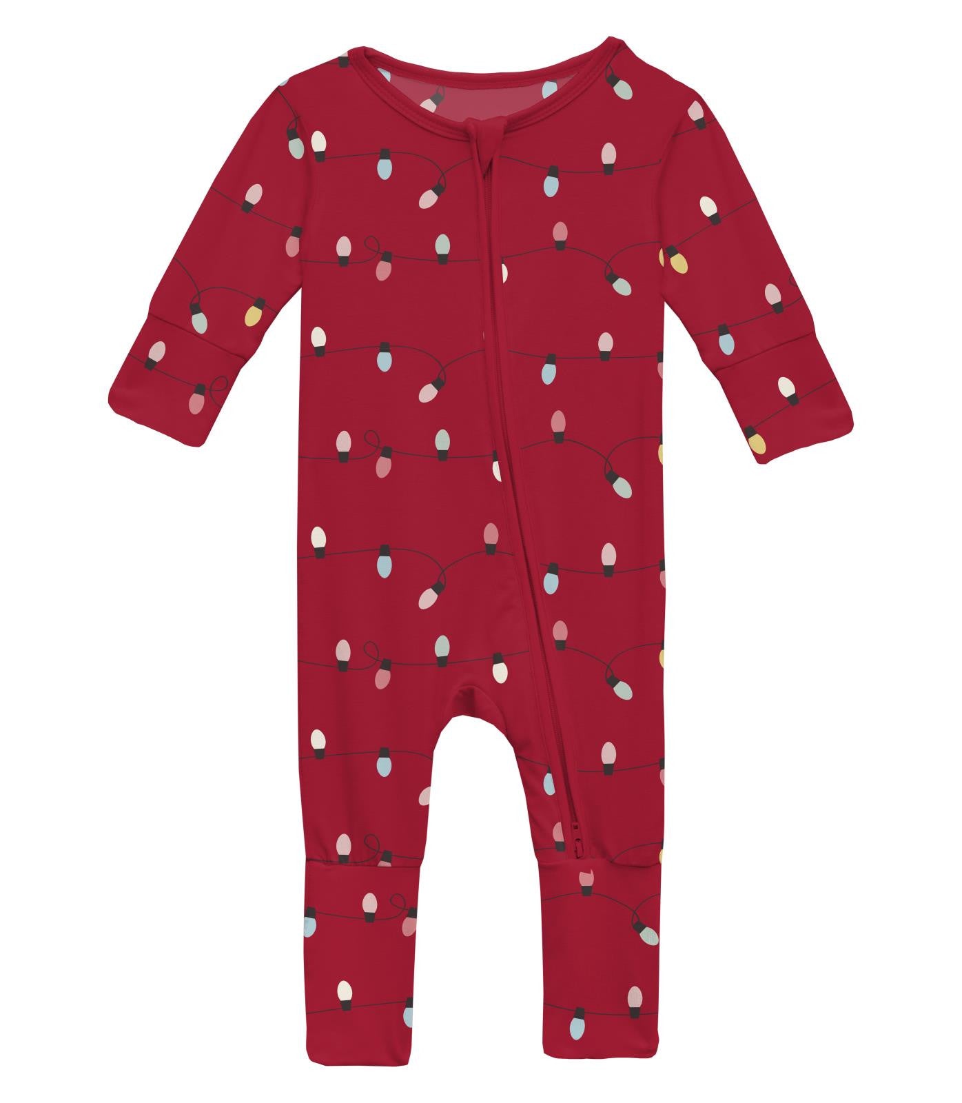 *Convertible Coverall-Crimson Holiday Lights