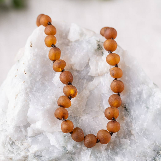 Raw Cognac Baltic Amber Necklace 18"