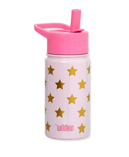 Pink and Gold Stars 14 oz Steel Bottle