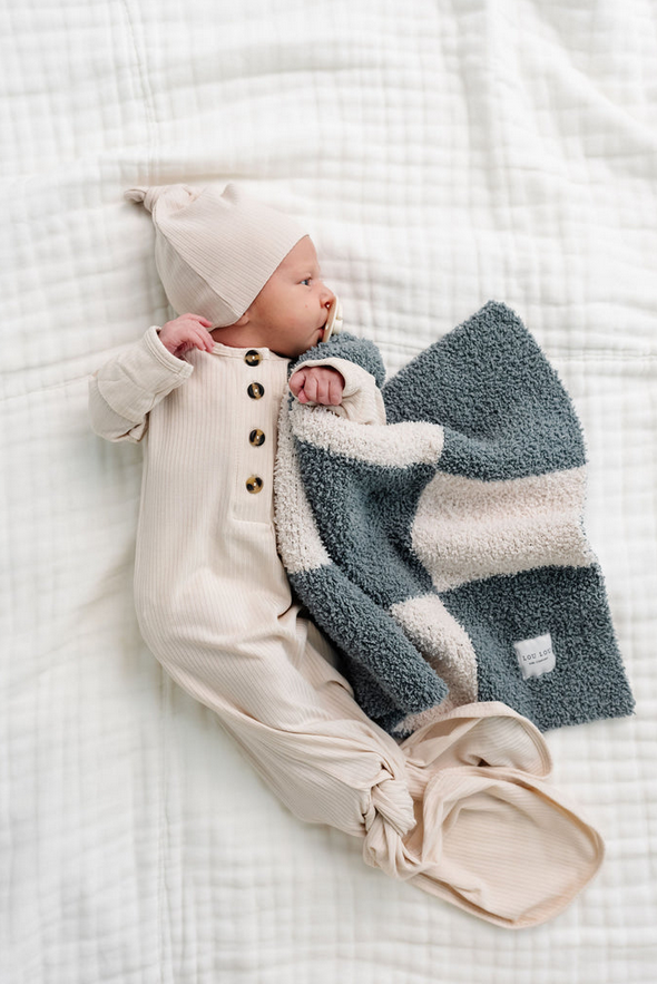 Chenille Blanket - Ocean Check - Mini/Lovey