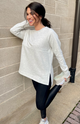 Yoga Nursing Tunic Sweatshirt- Light Heather Gray | Light Gray