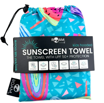 Kids Hooded UPF 50+ Sunscreen Towel (Summer Fun)