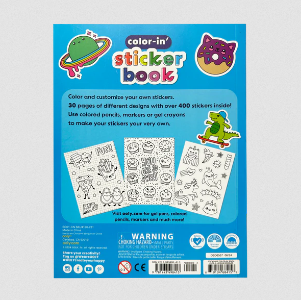 Color-in' Sticker Book: Cute-A-Licious Doodles