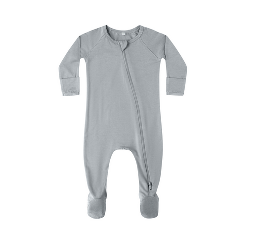 BAMBOO ZIP FOOTIE || STEEL BLUE