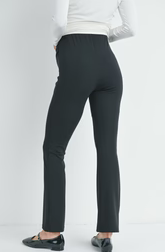 Black High Rise Kick Flare Maternity Knit Pants