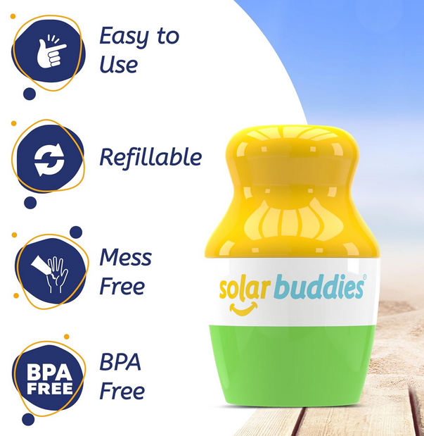 Solar Buddies Blue - Refillable Sunscreen Applicator