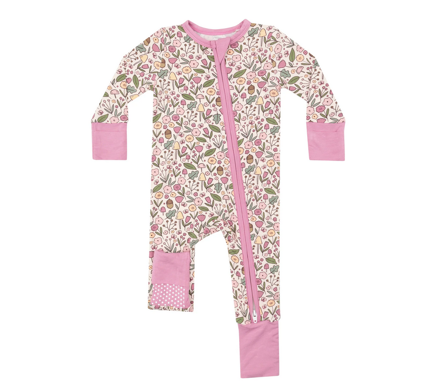 Acorn Floral - 2 Way Zipper Romper