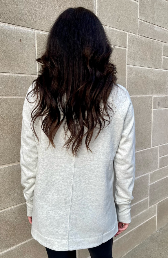 Yoga Nursing Tunic Sweatshirt- Light Heather Gray | Light Gray