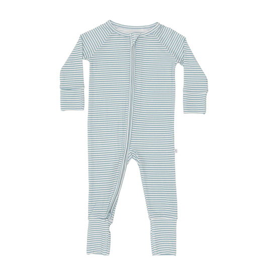 Stone Small Stripe Ribbed Zip Romper