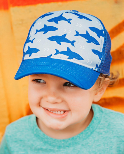 Blue Shark - Trucker Hat - Toddler - Elegant Mommy