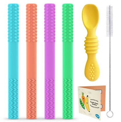 SensoMinds Sensory Teether Tube 4 Pack - Elegant Mommy