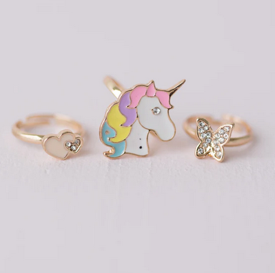 Boutique Butterfly and Unicorn Ring Set - Elegant Mommy