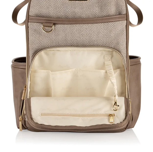 Vanilla Latte Boss Plus Backpack Diaper Bag - Elegant Mommy