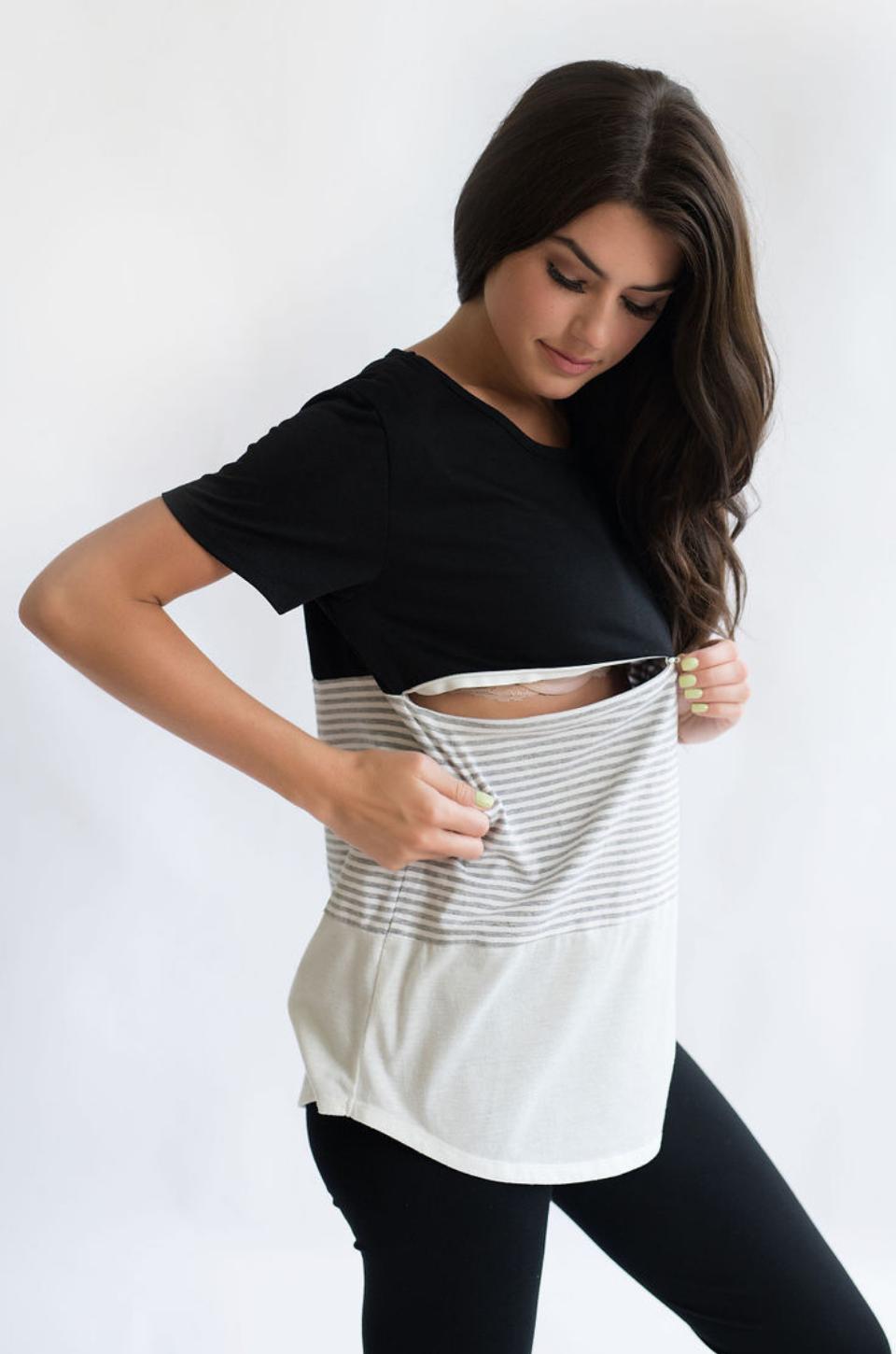 Nursing Queen Color Block Black - Elegant Mommy