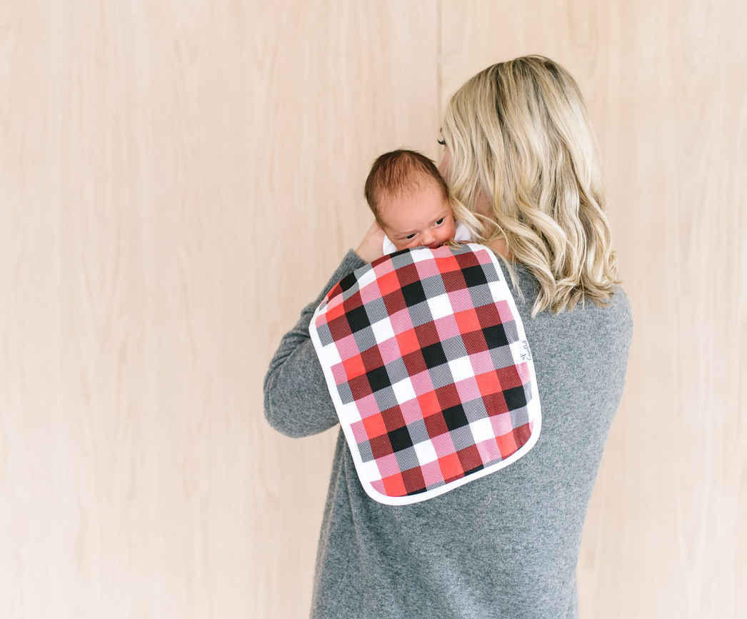 Copper Pearl Lumberjack Burp Cloth - Elegant Mommy