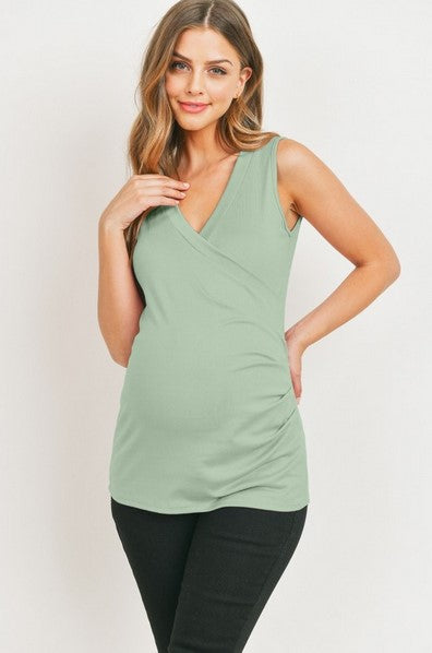 Basic Maternity Tank Top with Side Ruching