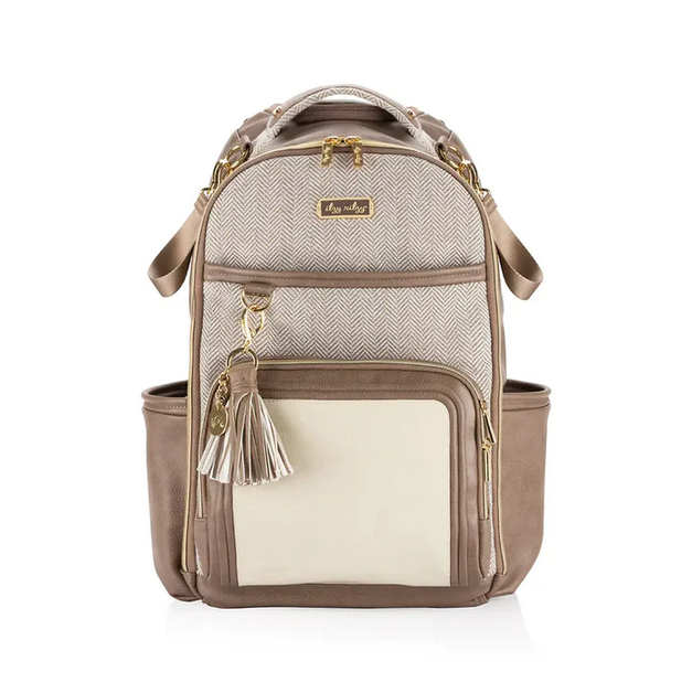 Vanilla Latte Boss Plus Backpack Diaper Bag - Elegant Mommy
