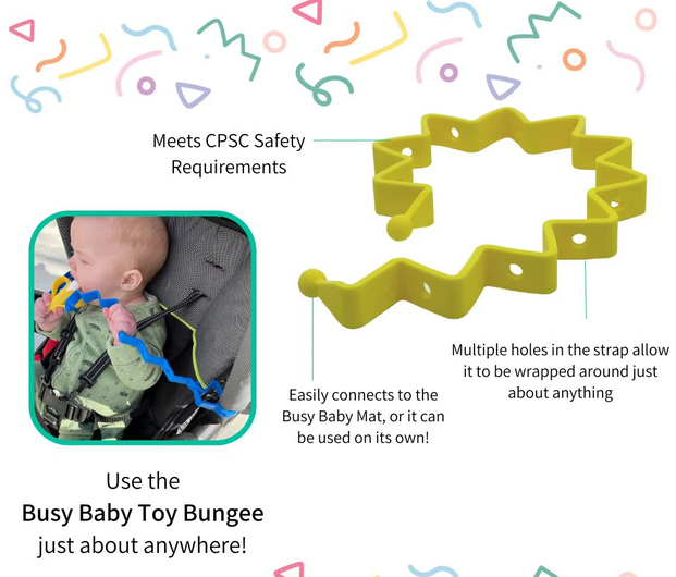 A Busy Baby Toy Bungee: Pewter - Elegant Mommy