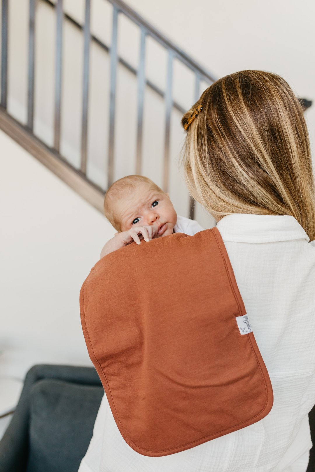 Copper Pearl Dune Burp Cloth - Elegant Mommy