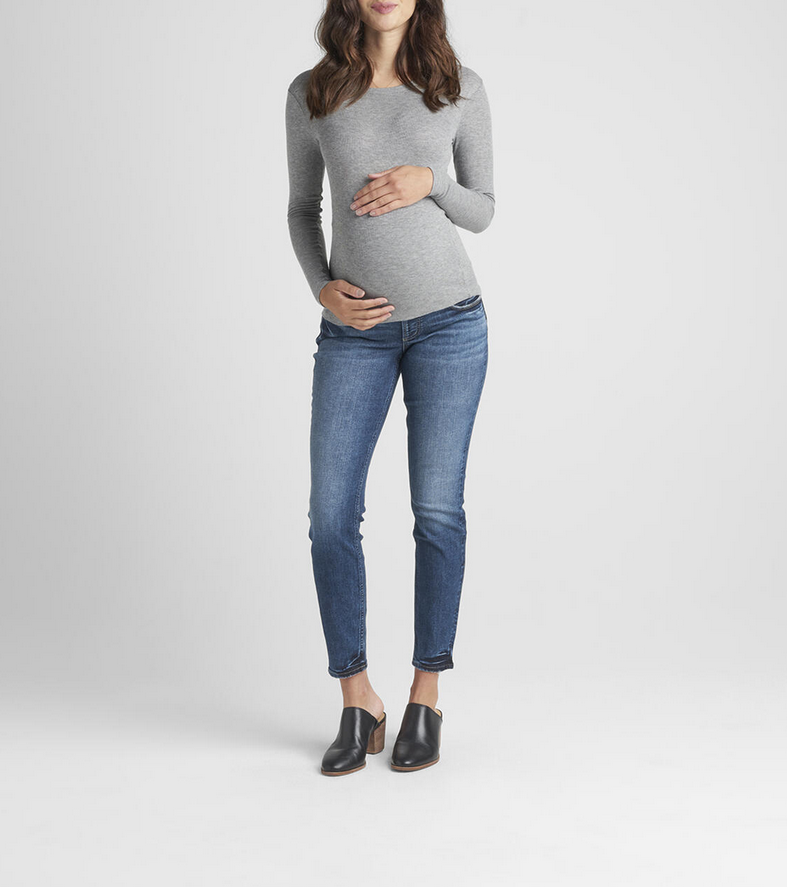 Elyse Mid Rise Skinny Maternity Jeans - Silver Jeans Co. - Elegant Mommy