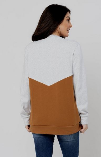 Colorblock 2.0 Camel Sweatshirt - Elegant Mommy