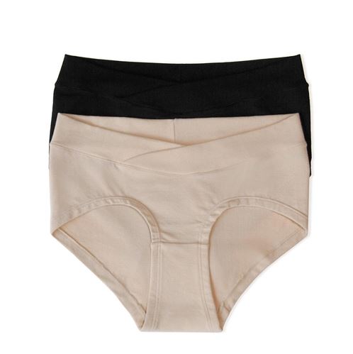 Bamboo Maternity Hipster Panties 2 Pack  Neutrals - Elegant Mommy