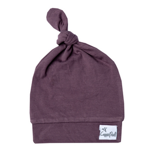 Copper Pearl  Plum Top Knot Hat 0-4mo - Elegant Mommy