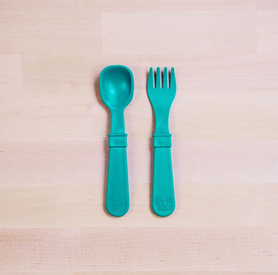 Replay, Toddler Utensil Fork and Spoon Set - Elegant Mommy