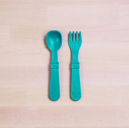 Replay, Toddler Utensil Fork and Spoon Set - Elegant Mommy