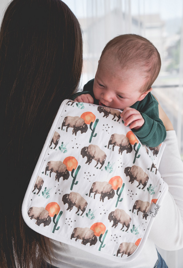 Copper Pearl Bison Burp Cloths - Elegant Mommy