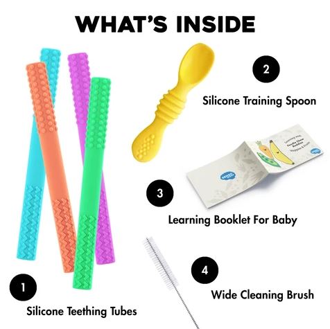 SensoMinds Sensory Teether Tube 4 Pack - Elegant Mommy