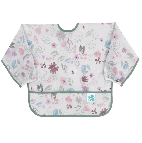 Sleeved Bib- Floral - Elegant Mommy