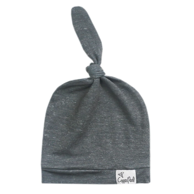 Slate Top Knot Hat 0-4mo - Elegant Mommy