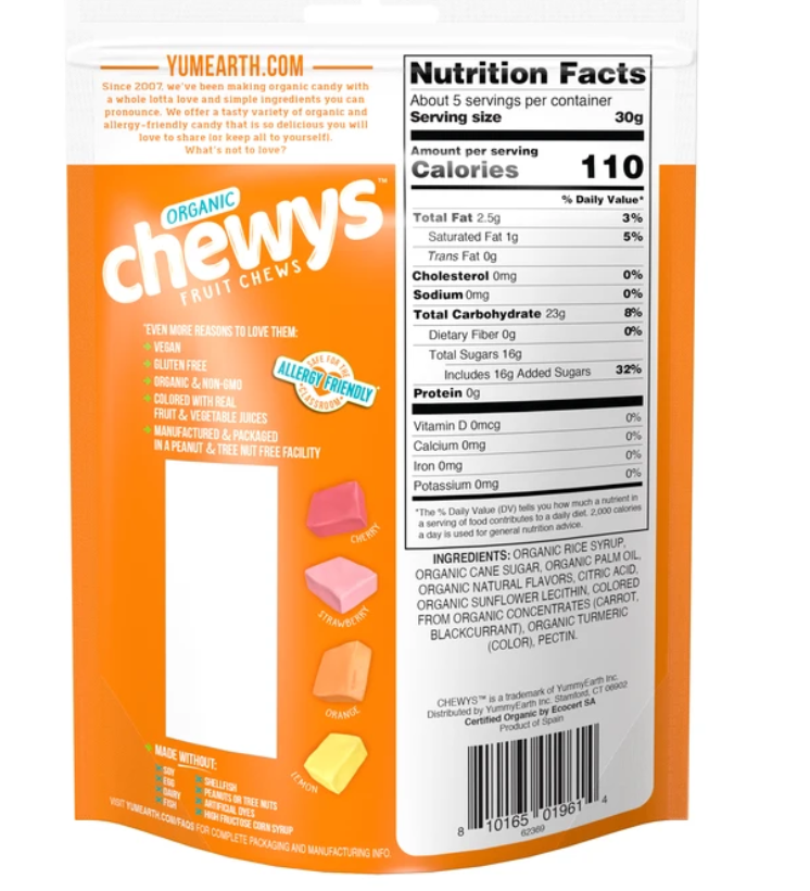 YumEarth Chewys 5oz - Elegant Mommy