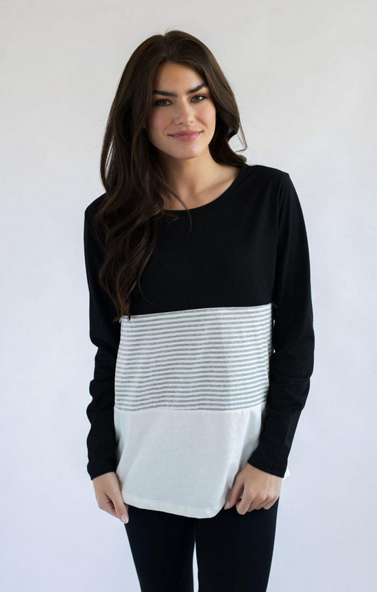 NURSING QUEEN Cowl Neck Colorblock Nursing Pullover Top - Gray/Light Gray :  : Clothing, Shoes & Accessories