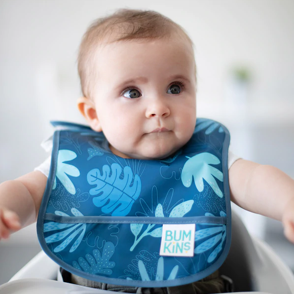 Starter Bib 2 Pack- Dinosaurs & Blue Tropics - Elegant Mommy