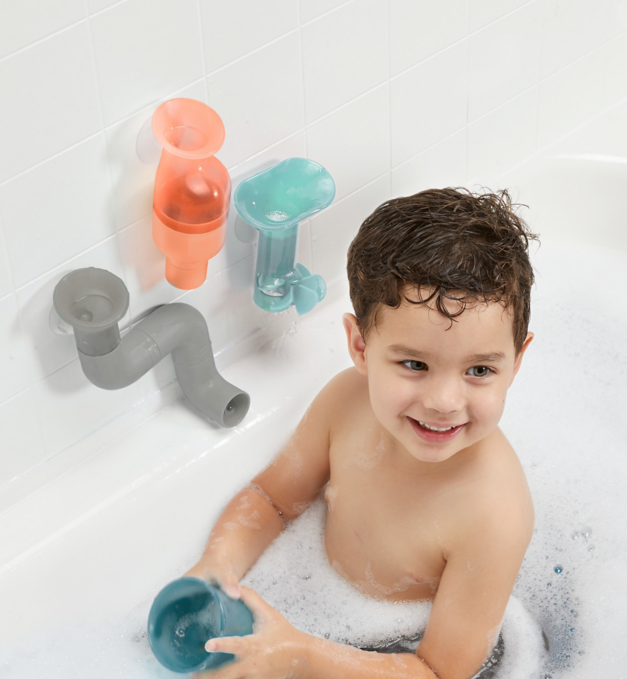Tubes Building Bath Toy - Blue Multi - Elegant Mommy