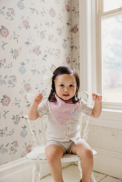 Blush Single Bandana Bib By Copper Pearl - Elegant Mommy