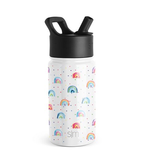 Summit Kids Water Bottle with Straw Lid - 14oz Rainbow Dream - Elegant Mommy