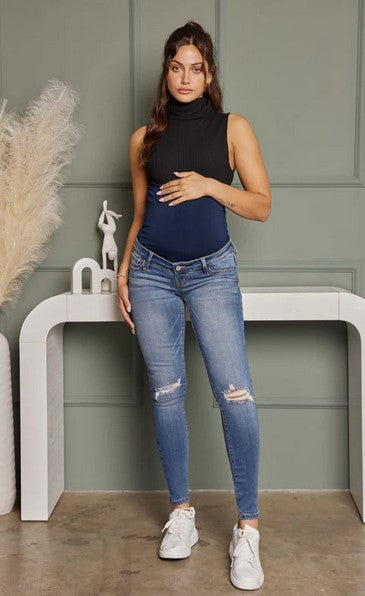 Rainie Maternity Ankle Skinny Jeans - Elegant Mommy